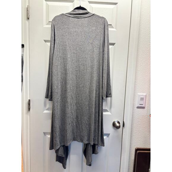 Cacique Women's Size 14/16 Gray Open Front Waterfall Soft Stretch Cardigan - Picture 3 of 5